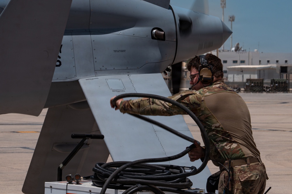 U.S. Army MQ-1 takes off