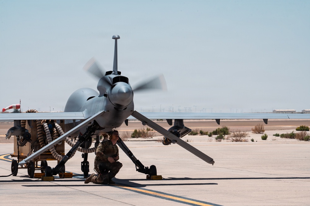 U.S. Army MQ-1 takes off