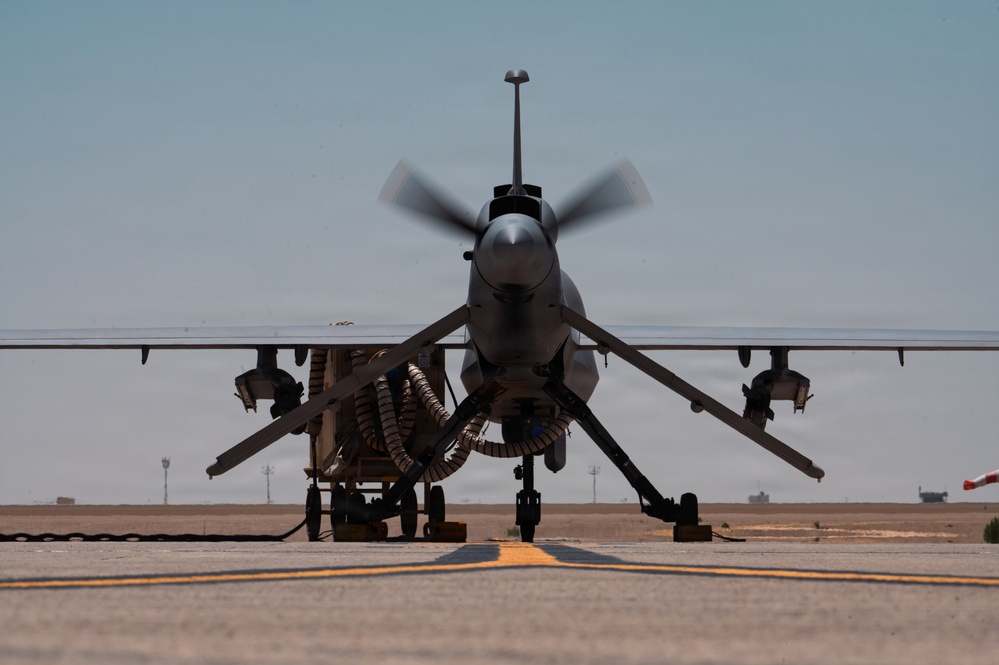 U.S. Army MQ-1 takes off