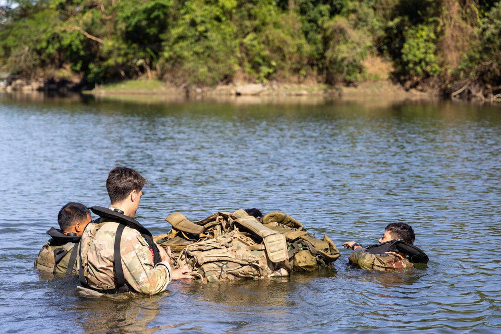 Balikatan 2026: U.S Soldiers,Armed Forces of the Philippines Special Forces soldiers ruck rafting in jungle school