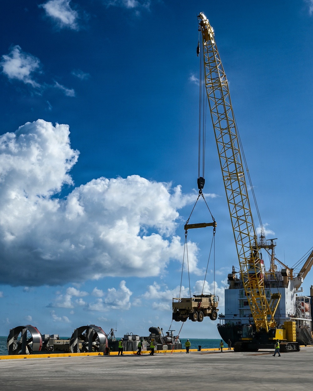 LCACs’ 62, 52 arrives in Saipan bearing Army vehicles for Typhoon Sinlaku response