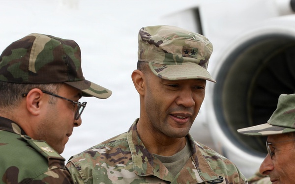 US Army Maj. Gen. Andrew C. Gainey engages Royal Moroccan Armed Forces leaders during African Lion 26
