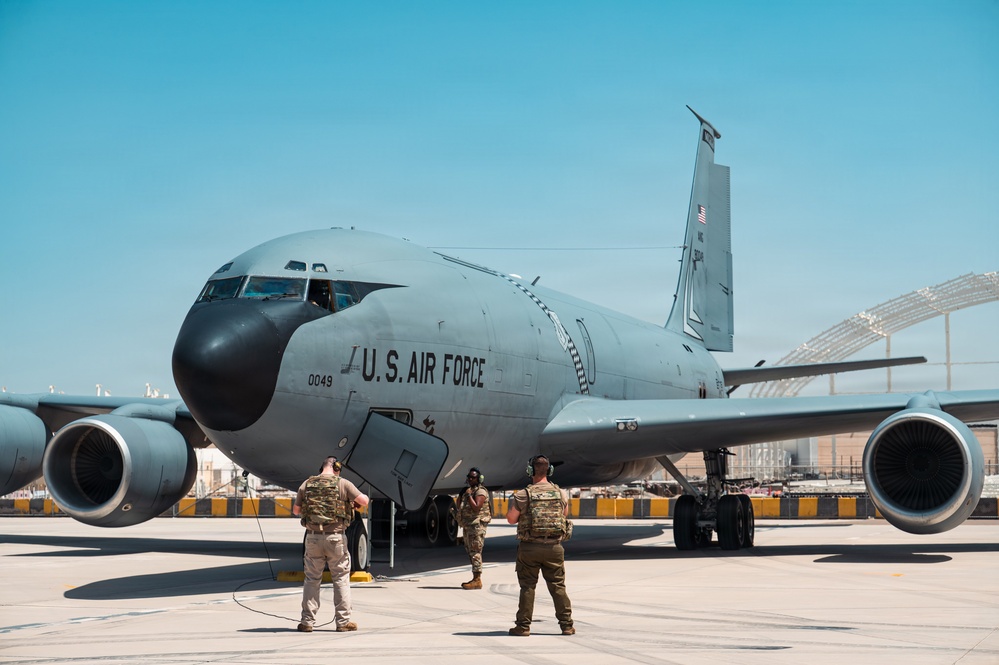 Refueling Squadron performs FOD walk and alarm drills