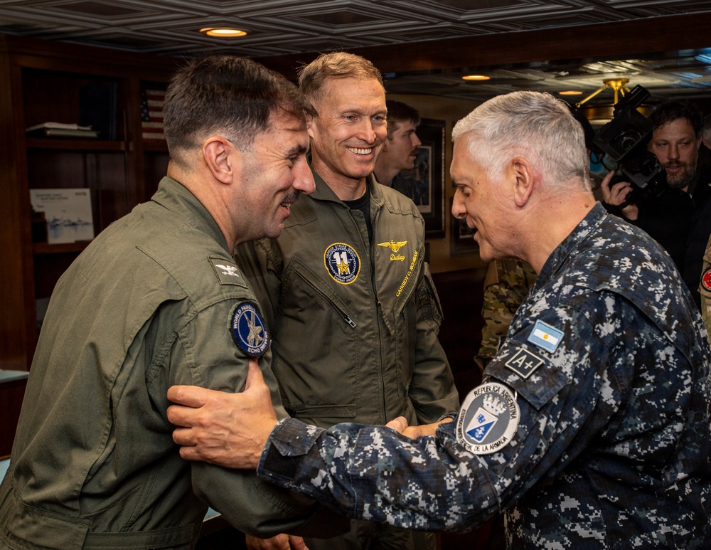 President of the Republic of Argentina and Argentine Distinguished Visitors Tour USS Nimitz