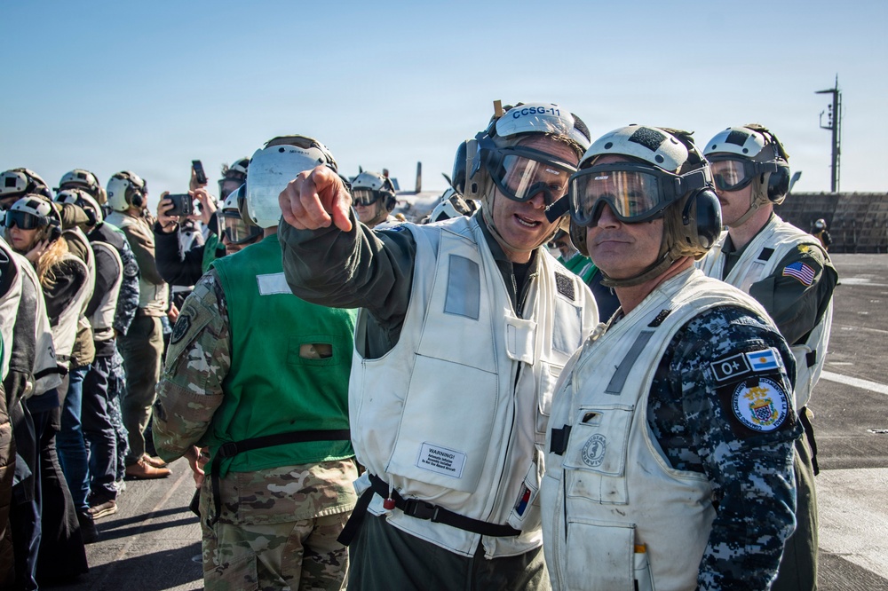 President of the Republic of Argentina and Argentine Distinguished Visitors Tour USS Nimitz