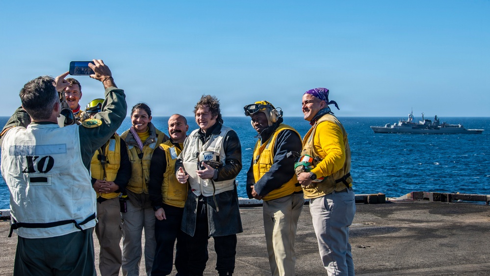 President of the Republic of Argentina and Argentine Distinguished Visitors Tour USS Nimitz