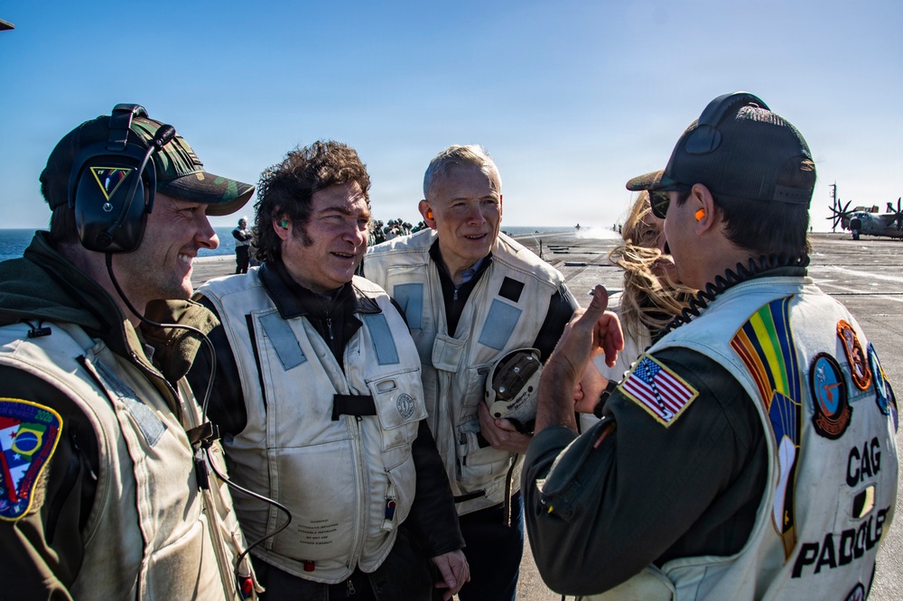 President of the Republic of Argentina and Argentine Distinguished Visitors Tour USS Nimitz