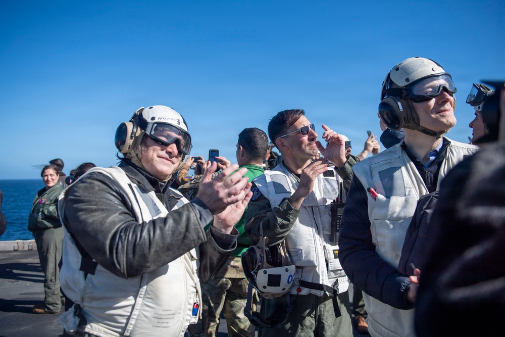 President of the Republic of Argentina and Argentine Distinguished Visitors Tour USS Nimitz
