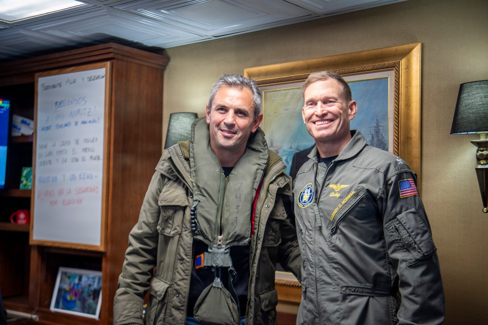 President of the Republic of Argentina and Argentine Distinguished Visitors Tour USS Nimitz