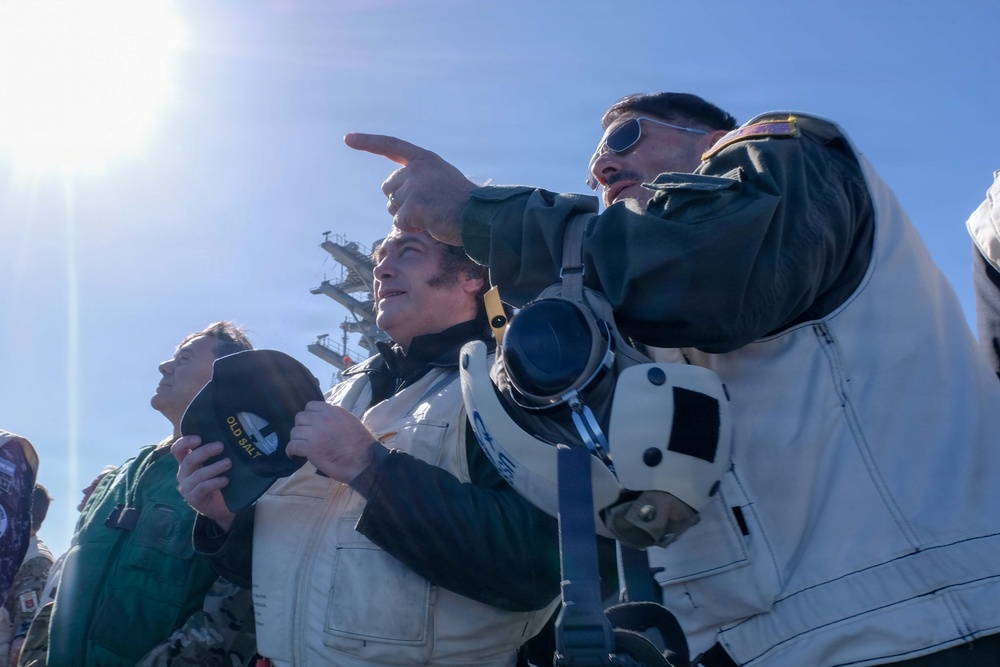 President of the Republic of Argentina and Argentine Distinguished Visitors Tour USS Nimitz