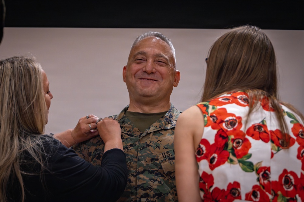 Marine Corps Support Facility New Orleans holds a promotion ceremony for Master Gunnery Sgt. Carmen Consolino