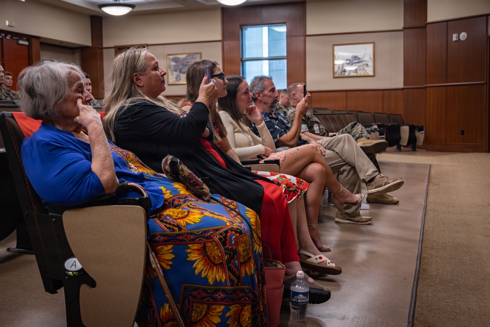 Marine Corps Support Facility New Orleans holds a promotion ceremony for Master Gunnery Sgt. Carmen Consolino