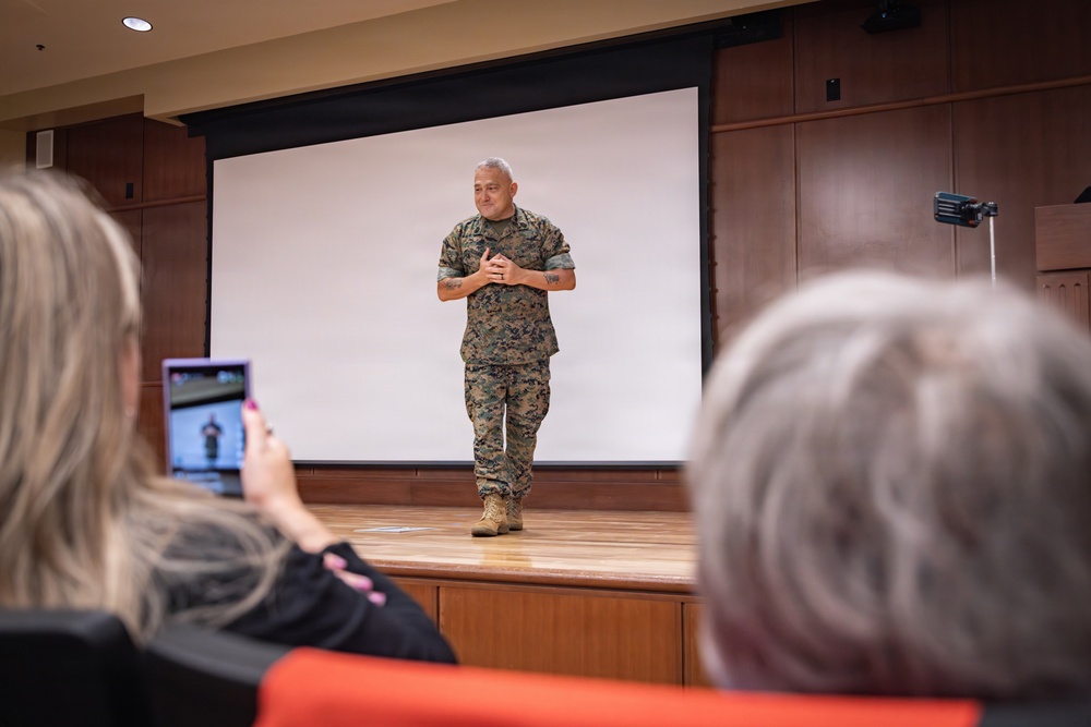 Marine Corps Support Facility New Orleans holds a promotion ceremony for Master Gunnery Sgt. Carmen Consolino