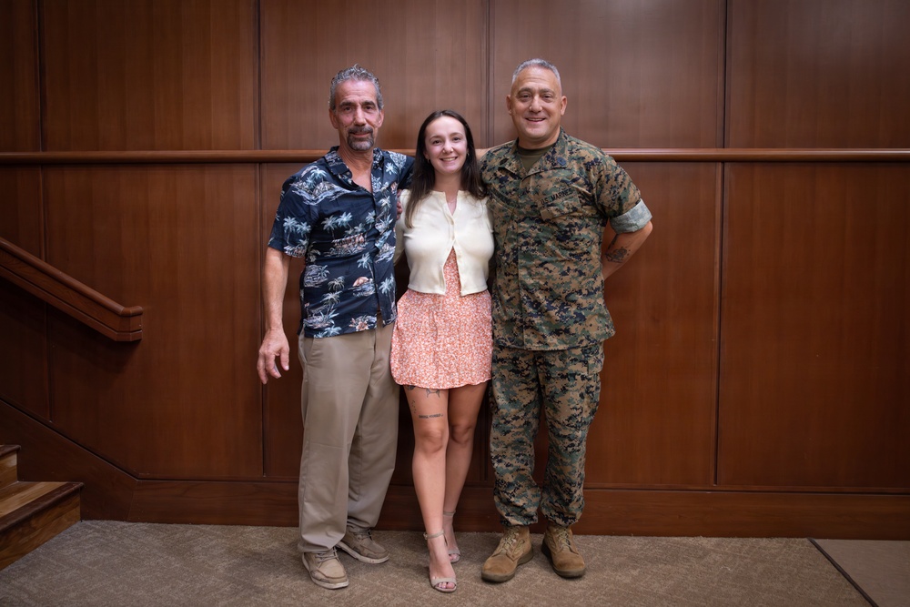 Marine Corps Support Facility New Orleans holds a promotion ceremony for Master Gunnery Sgt. Carmen Consolino