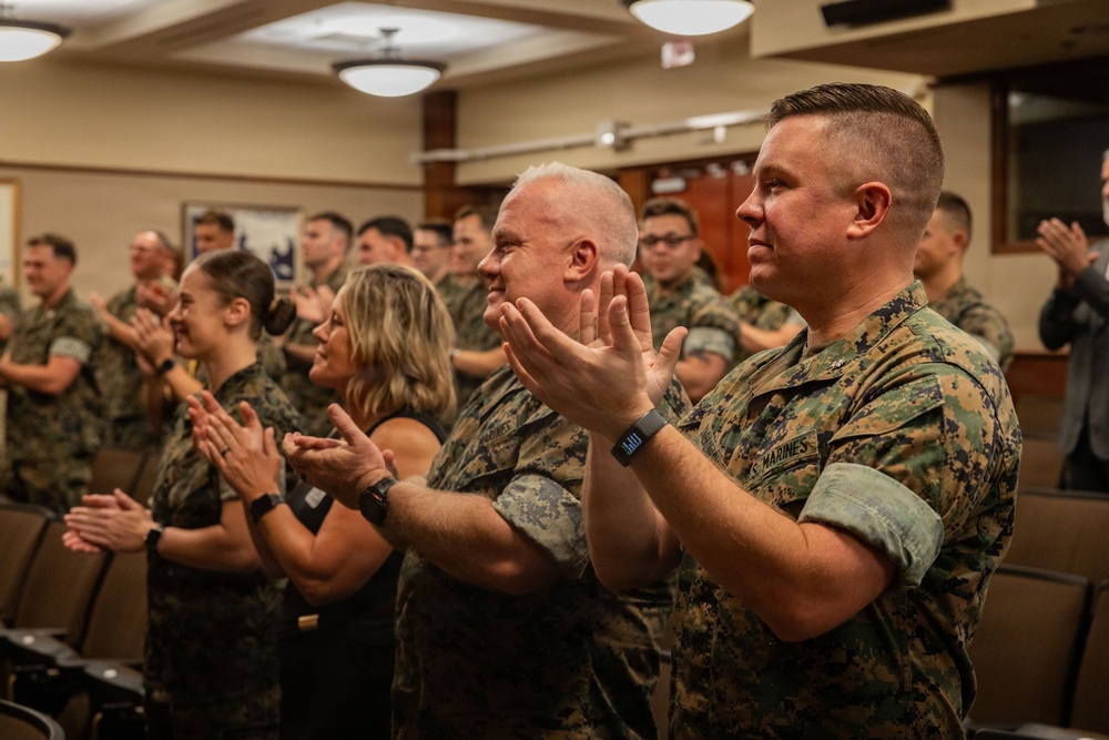 Marine Corps Support Facility New Orleans holds a promotion ceremony for Master Gunnery Sgt. Carmen Consolino