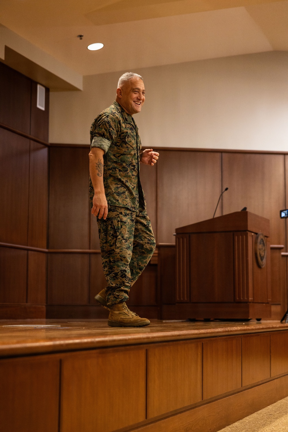 Marine Corps Support Facility New Orleans holds a promotion ceremony for Master Gunnery Sgt. Carmen Consolino