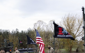 U.S. Soldiers from the 1st Squadron, 2d Cavalry Regiment, 809th Multi-Role Bridge Company, 15th Engineering Battalion, alongside Polish and Italian Armed Forces conduct a wet gap crossing