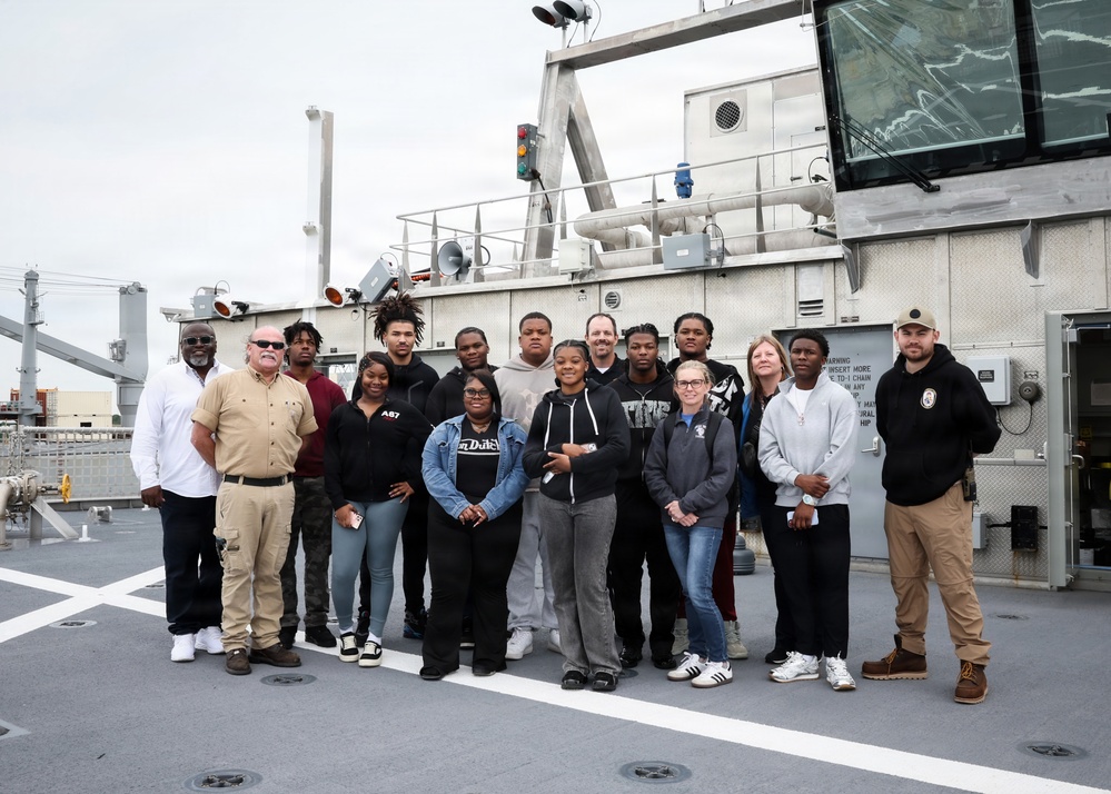 Oscar Smith High School Students tour USNS Point Loma
