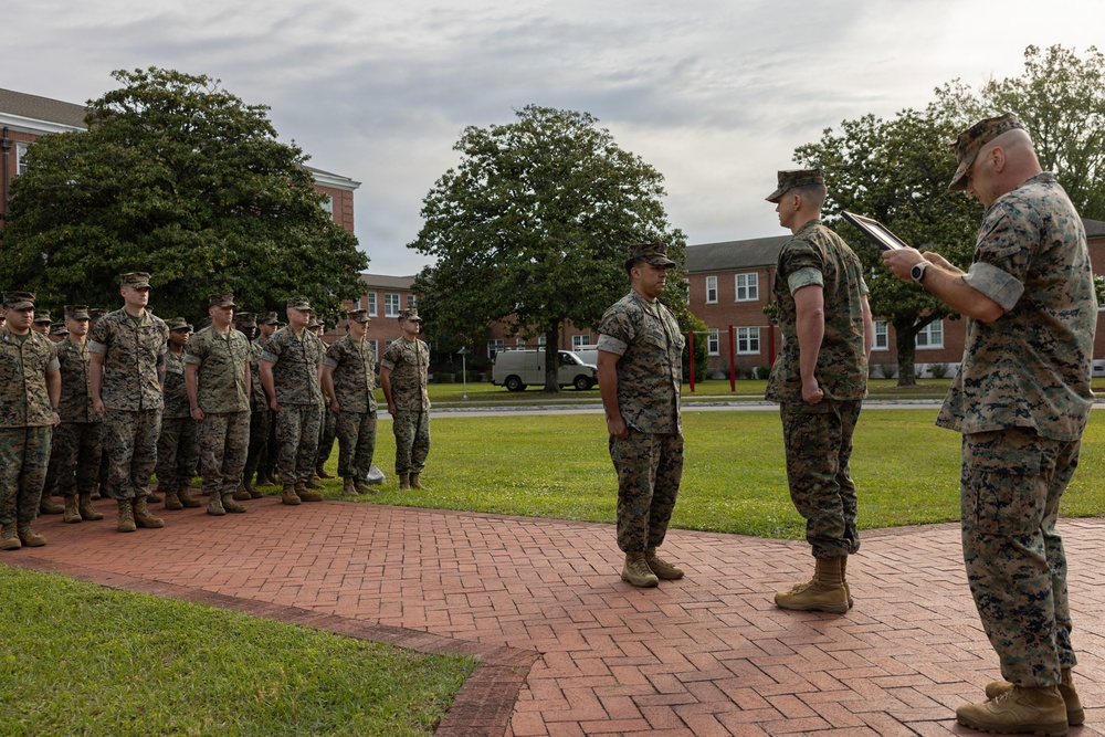 Gunnery Sgt. Alejandro Abrego Promotion Ceremony