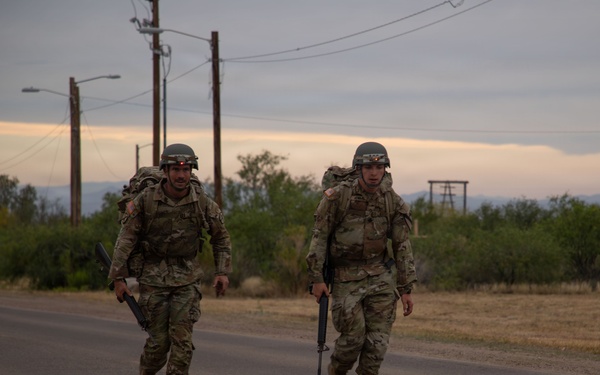 JTF-SB service members complete a 12-mile ruck march during Air Assault training