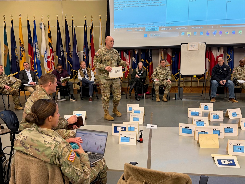 Lt. Col. Glass briefs at ROC drill