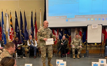 Lt. Col. Glass briefs at ROC drill
