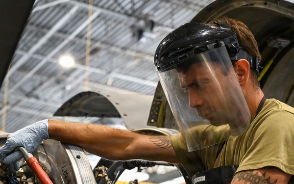 94th MXS Airmen perform C-130H isochronal inspection
