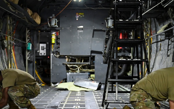 94th MXS Airmen perform C-130H isochronal inspection