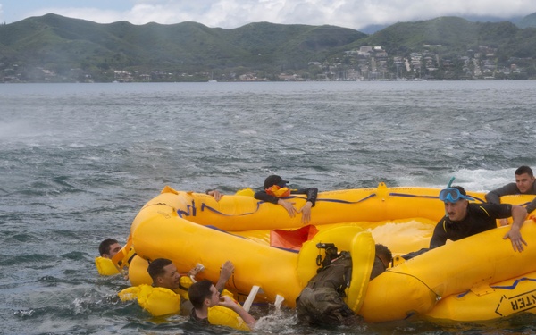 15 OSS SERE team conduct water survival training with Marine Corps