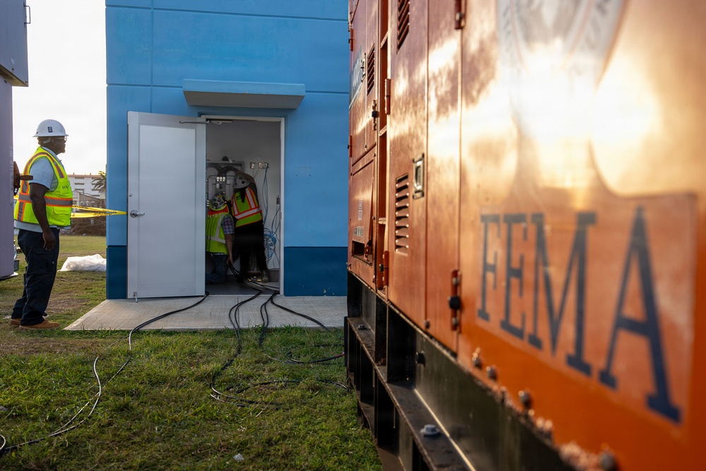FEMA Installs Generator to American Red Cross Shelter in Saipan, CNMI