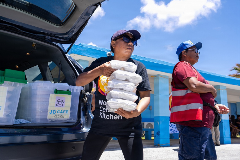 World Central Kitchen Distributes Food in Tinian