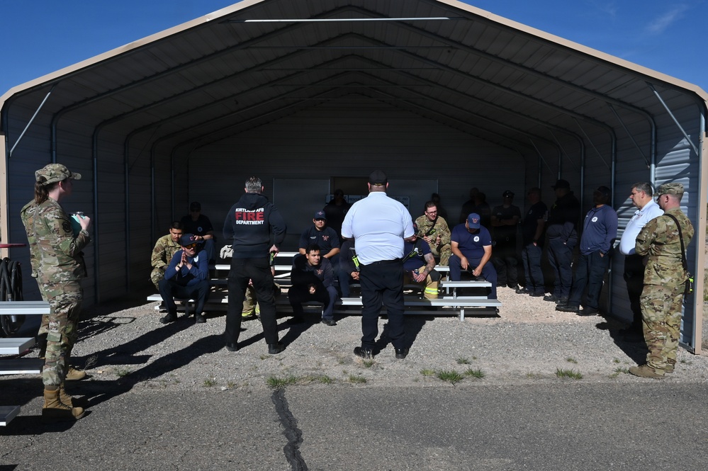 Kirtland AFB conducts an aircraft burn pit exercise