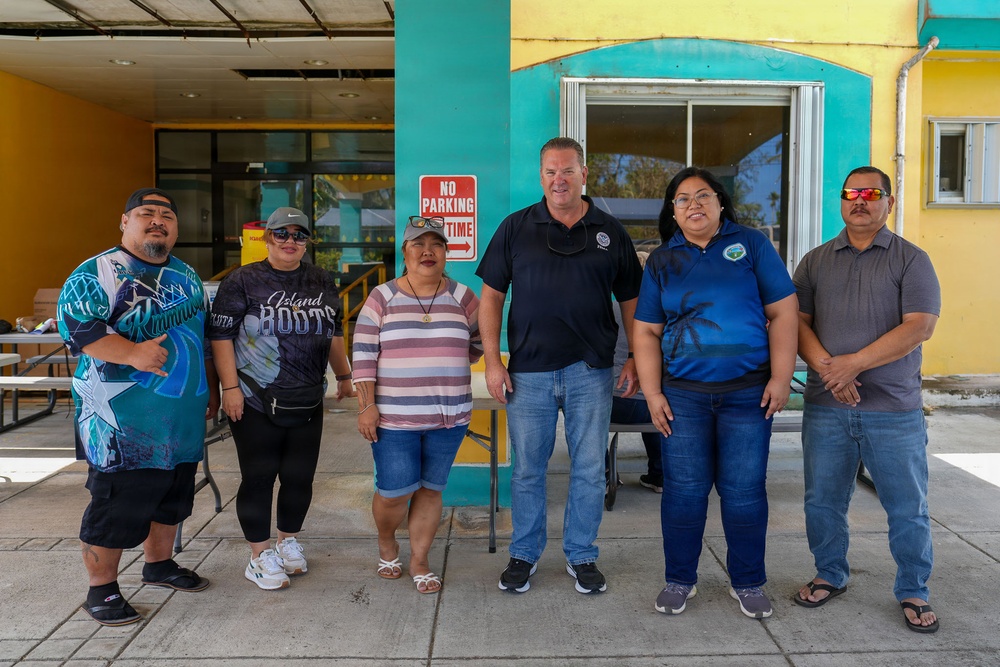 Rota Mayor Aubry Hocog with Staff and FEMA at the Aging Center in Rota, CNMI