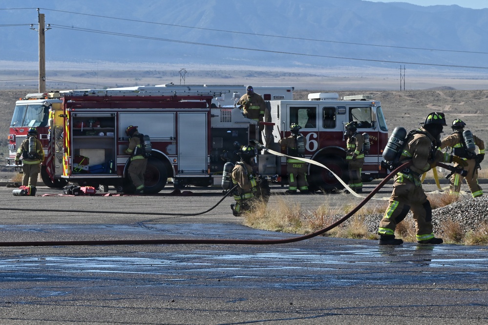 Kirtland AFB conducts an aircraft burn pit exercise