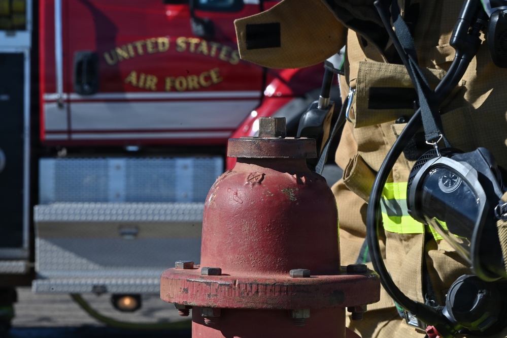 Kirtland AFB conducts an aircraft burn pit exercise