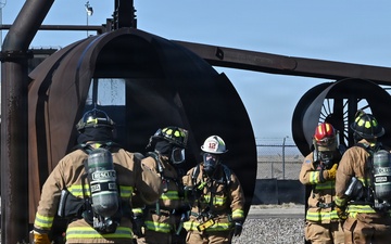 Kirtland AFB conducts an aircraft burn pit exercise