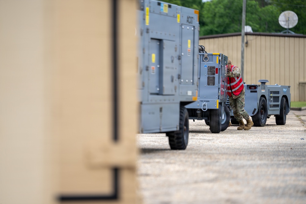 187th Fighter Wing Airman stages equipment during readiness exercise