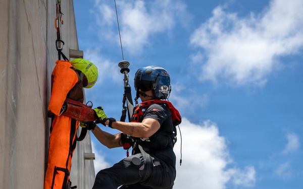 U.S. Coast Guard Air Station Air Station Barbers Point conducts urban search and rescue training