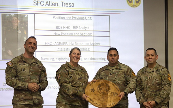 SFC Tresa Allen Receives Farewell Plaque at Fort Knox, Kentucky Ceremony