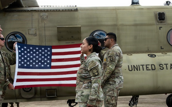 94th AAMDC Reenlists on Helicopter Airfield