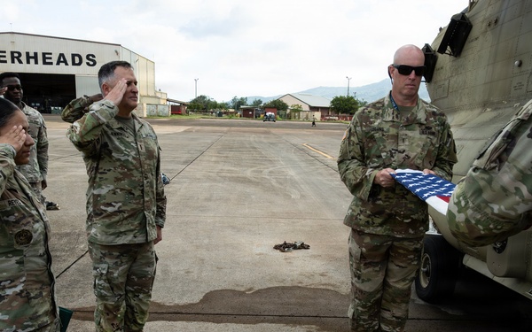 94th AAMDC Reenlists on Helicopter Airfield