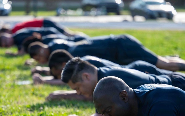 PCU John F. Kennedy Conducts Physical Fitness Assesment