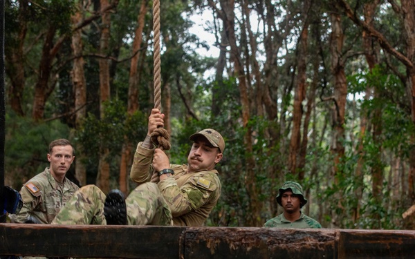 Allied and Partner Forces Conduct a Obstacle Course at Schofield Barracks