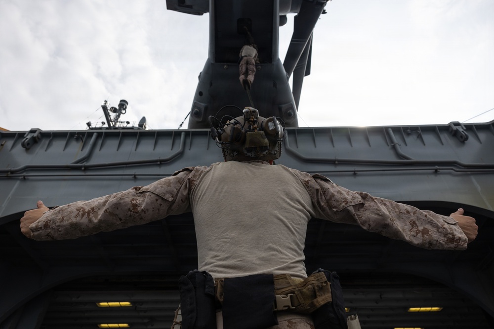 11th MEU Marines, Sailors Conduct Fast-Rope Training Aboard USS Boxer