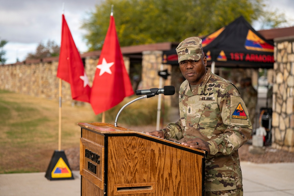 1AD farewells senior enlisted leader, welcomes incoming