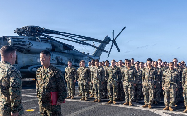 BLT 3/5 Marines gets Promoted Aboard USS Portland
