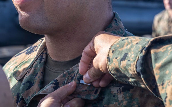 BLT 3/5 Marines gets Promoted Aboard USS Portland