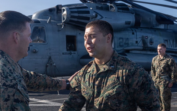 BLT 3/5 Marines gets Promoted Aboard USS Portland