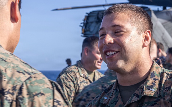 BLT 3/5 Marines gets Promoted Aboard USS Portland