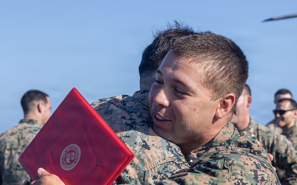 BLT 3/5 Marines gets Promoted Aboard USS Portland